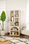 Hanah Home Estantería Estilo Mármol Travertino y Arenisca - 60x150x32 cm, Moderna, Melamina y MDF
